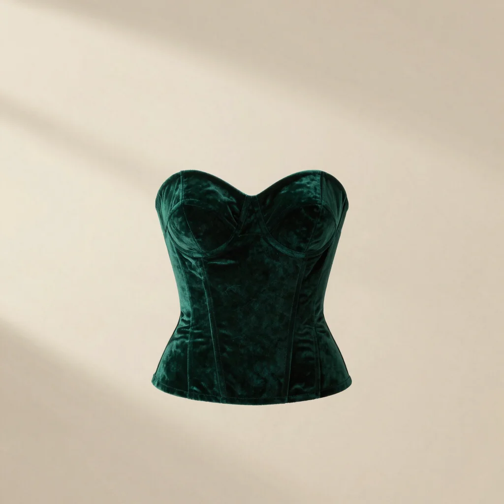 Velvet Sculpted Emerald Bodice