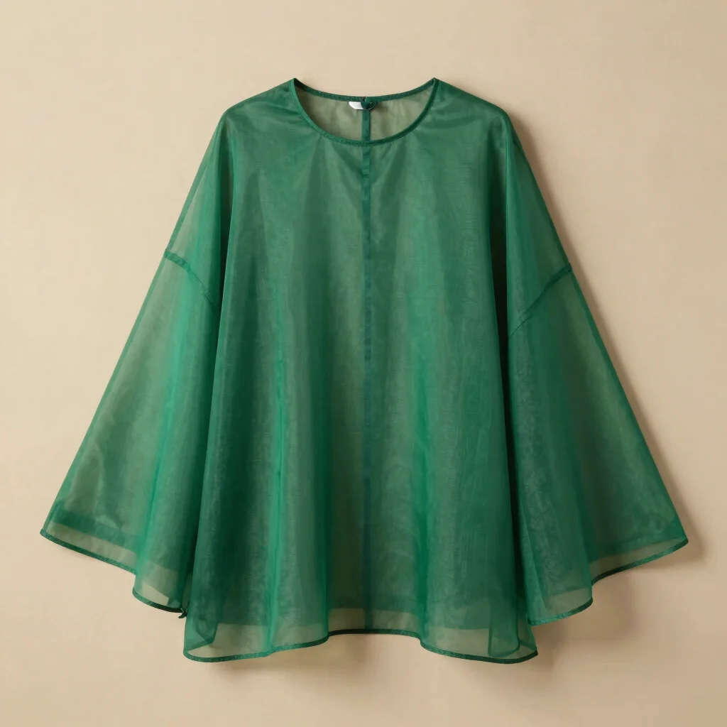 Emerald Sheer Organza Cape